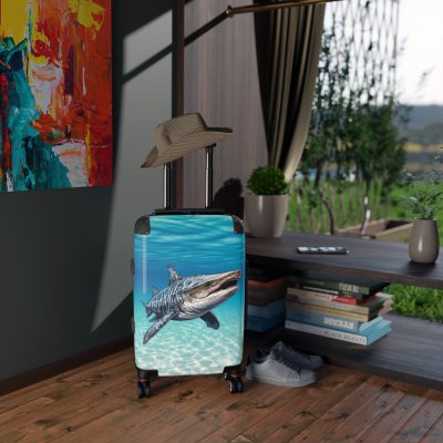 Shark Suitcase - Dive into unparalleled style and durability. This suitcase is your fearless companion for every journey, making a statement wherever you roam.