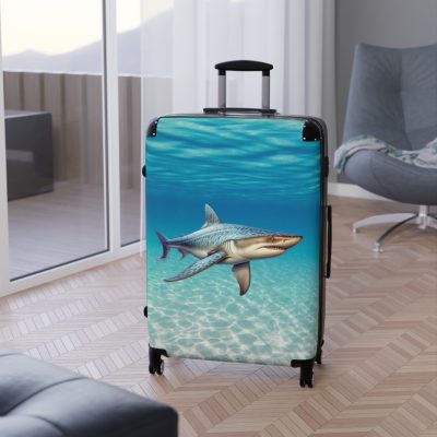 Shark Suitcase - Dive into unparalleled style and durability. This suitcase is your fearless companion for every journey, making a statement wherever you roam.