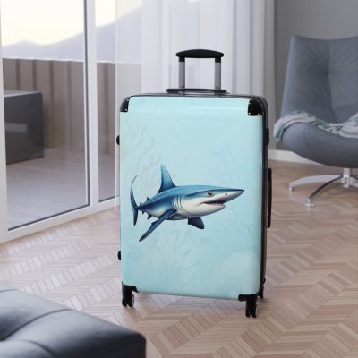 Shark Suitcase - Dive into unparalleled style and durability. This suitcase is your fearless companion for every journey, making a statement wherever you roam.