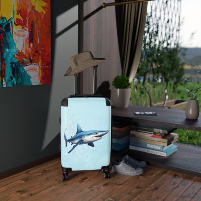 Shark Suitcase - Dive into unparalleled style and durability. This suitcase is your fearless companion for every journey, making a statement wherever you roam.