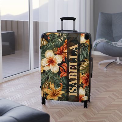 Tropical Hawaiian Custom Suitcase - Elevate your travels with personalized designs tailored to your style, perfect for experiencing paradise.