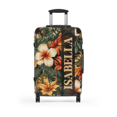 Tropical Hawaiian Custom Suitcase - Elevate your travels with personalized designs tailored to your style, perfect for experiencing paradise.