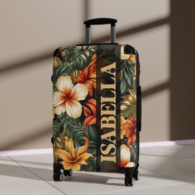 Tropical Hawaiian Custom Suitcase - Elevate your travels with personalized designs tailored to your style, perfect for experiencing paradise.