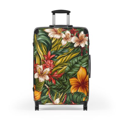 Tropical Hawaiian Suitcase - Elevate your travels with vibrant designs inspired by the beauty of Hawaii for a touch of island elegance.