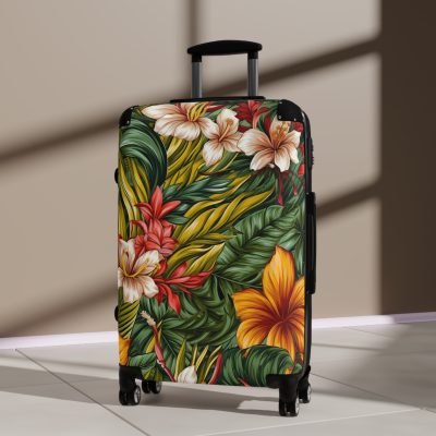 Tropical Hawaiian Suitcase - Elevate your travels with vibrant designs inspired by the beauty of Hawaii for a touch of island elegance.