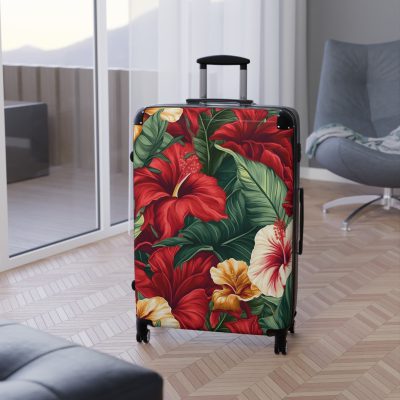 Tropical Hawaiian Suitcase - Elevate your travels with vibrant designs inspired by the beauty of Hawaii for a touch of island elegance.