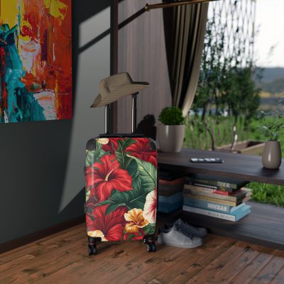 Tropical Hawaiian Suitcase - Elevate your travels with vibrant designs inspired by the beauty of Hawaii for a touch of island elegance.