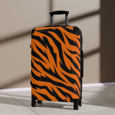 Tiger Print Suitcase - Roar into elegance with a distinctive tiger print design, a stylish companion for your wild adventures.