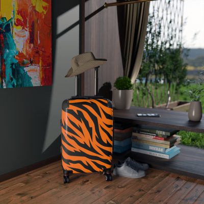 Tiger Print Suitcase - Roar into elegance with a distinctive tiger print design, a stylish companion for your wild adventures.