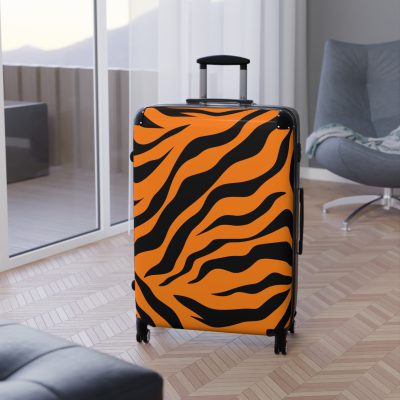 Tiger Print Suitcase - Roar into elegance with a distinctive tiger print design, a stylish companion for your wild adventures.