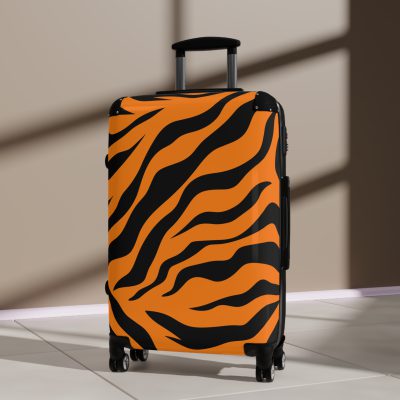 Tiger Print Suitcase - Roar into elegance with a distinctive tiger print design, a stylish companion for your wild adventures.