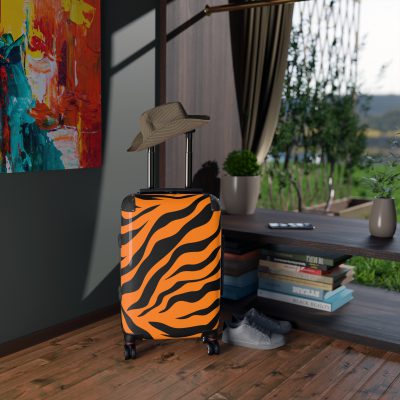 Tiger Print Suitcase - Roar into elegance with a distinctive tiger print design, a stylish companion for your wild adventures.