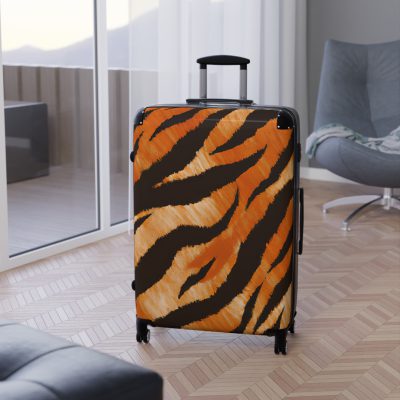 Tiger Print Suitcase - Roar into elegance with a distinctive tiger print design, a stylish companion for your wild adventures.