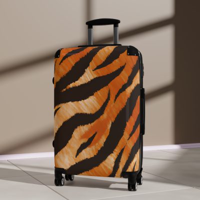 Tiger Print Suitcase - Roar into elegance with a distinctive tiger print design, a stylish companion for your wild adventures.