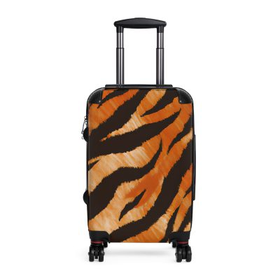 Tiger Print Suitcase - Roar into elegance with a distinctive tiger print design, a stylish companion for your wild adventures.