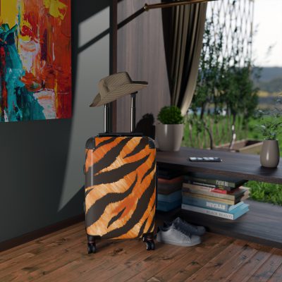 Tiger Print Suitcase - Roar into elegance with a distinctive tiger print design, a stylish companion for your wild adventures.