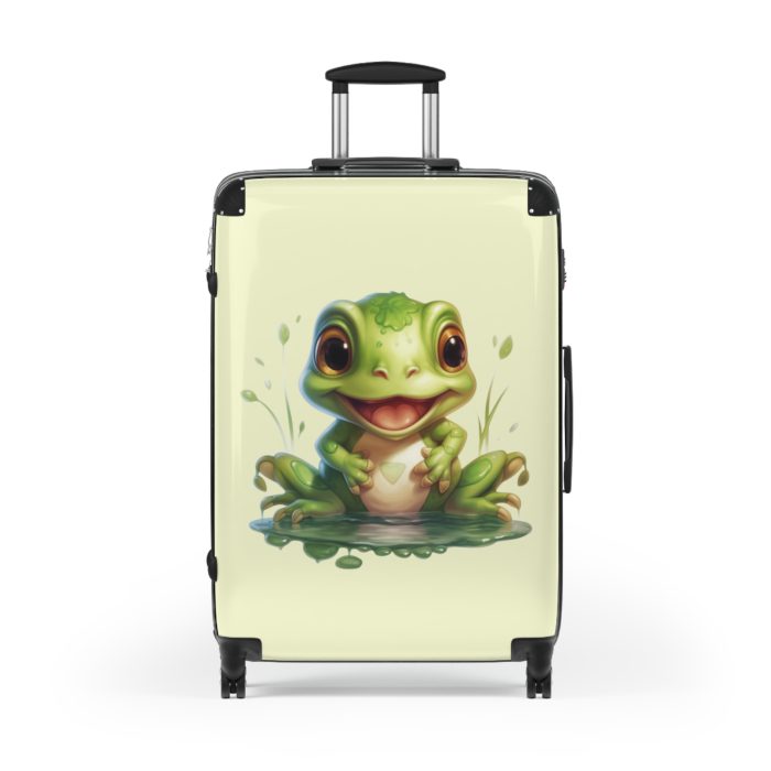 Frog Suitcase - A playful travel gear featuring a cute frog-inspired design, perfect for those who appreciate whimsical and charming styles on their journeys.