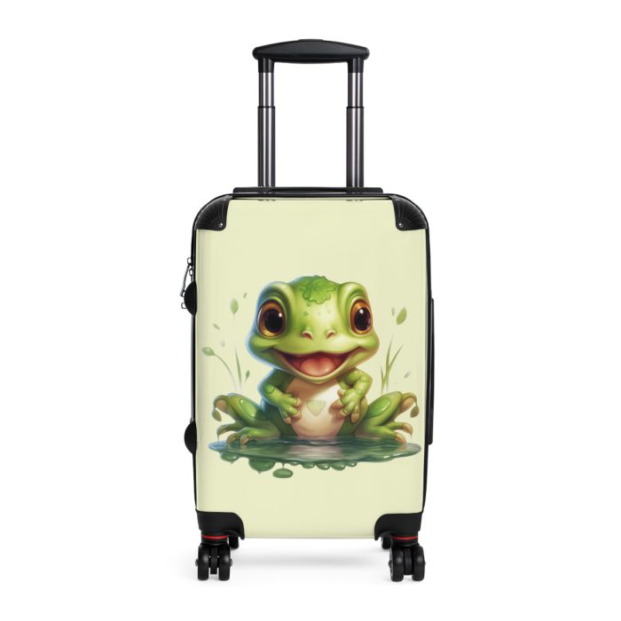 Frog Suitcase - A playful travel gear featuring a cute frog-inspired design, perfect for those who appreciate whimsical and charming styles on their journeys.