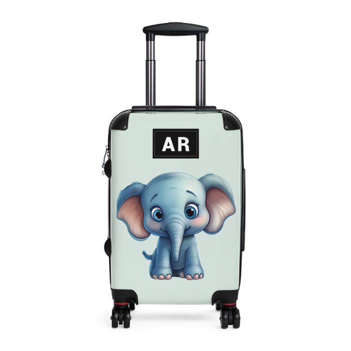 Custom Baby Elephant Suitcase - Personalized kids' luggage with a charming elephant design, the perfect travel companion.