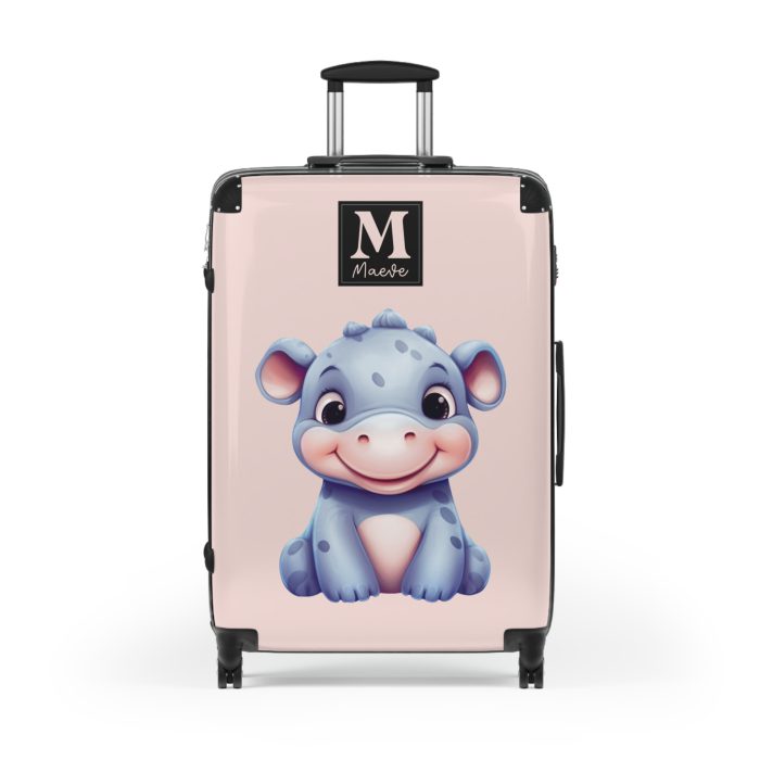 Custom Rhino Suitcase - Personalized kids' luggage featuring a majestic rhinoceros design, perfect for young adventurers.