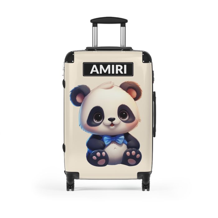 Custom Cute Panda Suitcase - Personalized kids' luggage featuring an adorable panda design, perfect for young travelers.