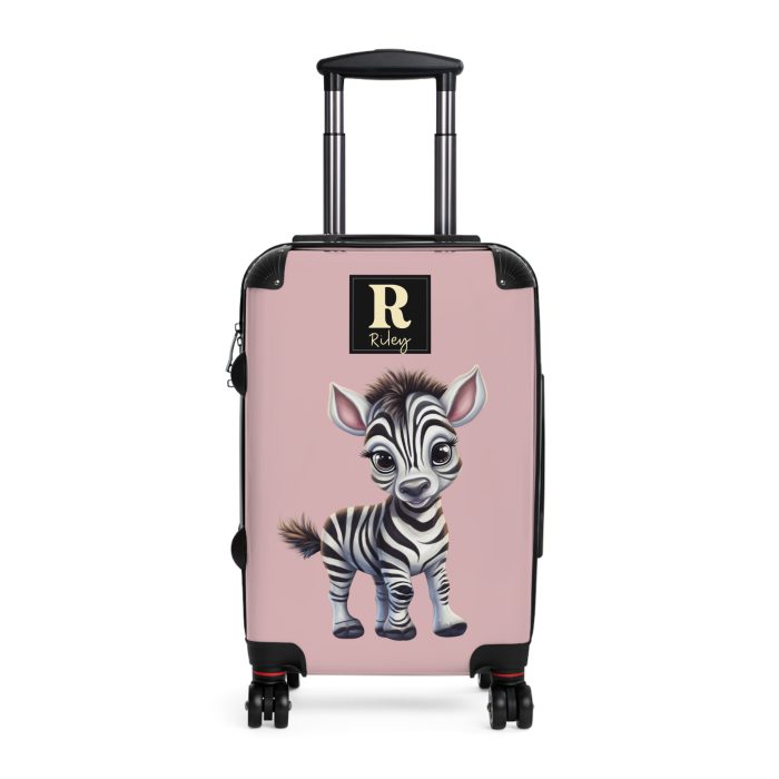 Custom Baby Zebra Suitcase - Personalized kids' luggage featuring an adorable zebra design, perfect for young adventurers.