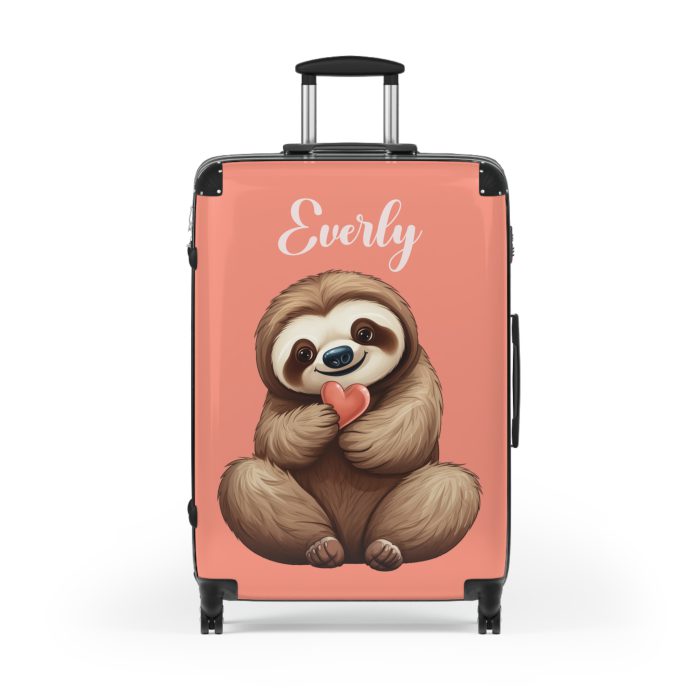 Whimsical Custom Cute Sloth suitcase, a durable and personalized travel companion. Crafted with chosen cute sloth designs, it's perfect for enthusiasts on the go.