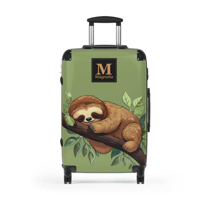 Whimsical Custom Cute Sloth suitcase, a durable and personalized travel companion. Crafted with chosen cute sloth designs, it's perfect for enthusiasts on the go.