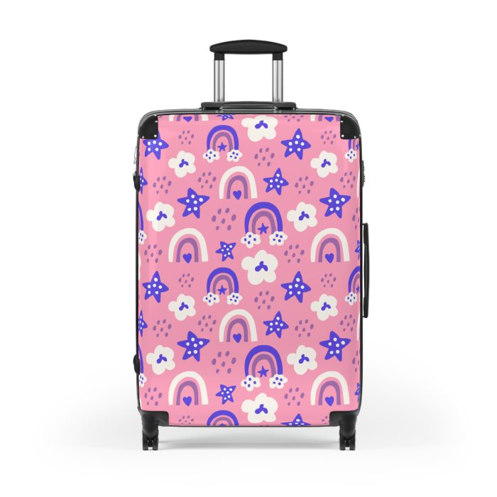 Enchanting rainbow unicorn suitcase, perfect for unicorn enthusiasts. Vibrant design and durable build make it a magical and practical travel companion.