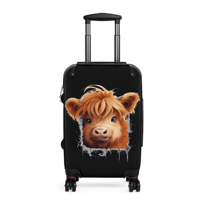 Highland Cow Suitcase - A stylish luggage featuring a charming cow design, perfect for travelers who want to bring a touch of whimsy to their journeys.