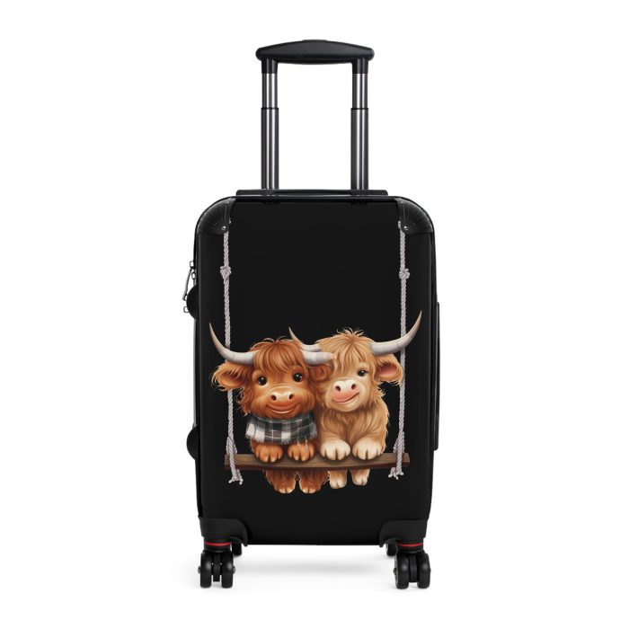 Highland Cow Suitcase - A stylish luggage featuring a charming cow design, perfect for travelers who want to bring a touch of whimsy to their journeys.