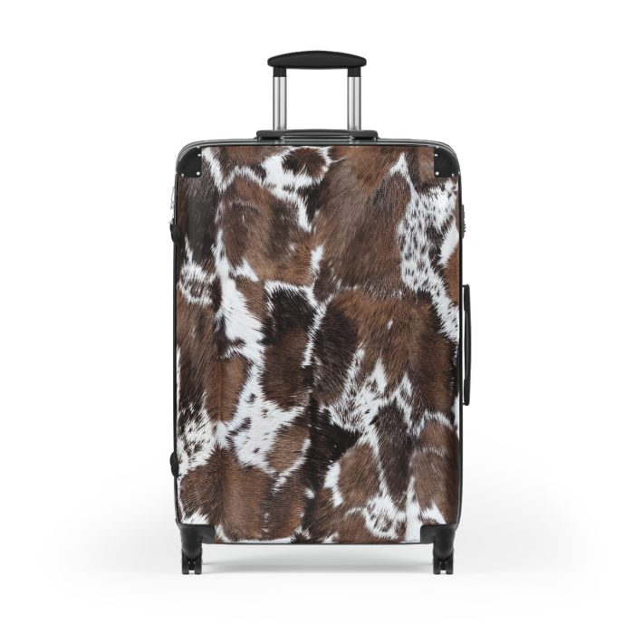 Cowhide Suitcase - A stylish luggage featuring a chic cowhide design, perfect for travelers who want to add a touch of luxury to their journeys