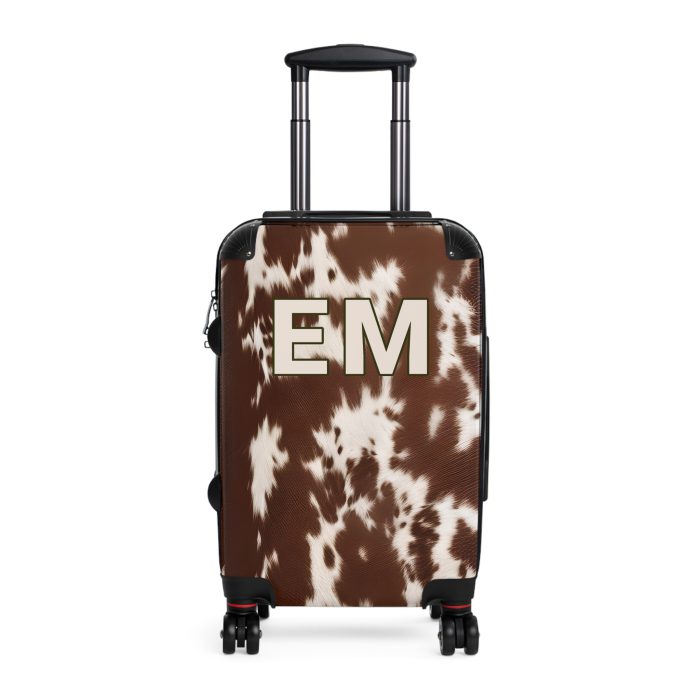 Custom Cowhide Suitcase - A personalized luggage adorned with a unique design, perfect for travelers who want to add a touch of individuality to their journeys.Custom Cowhide Suitcase - A personalized luggage adorned with a unique design, perfect for travelers who want to add a touch of individuality to their journeys.