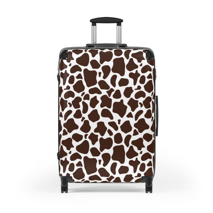 Cow Print Suitcase - A stylish luggage featuring a chic cow print design, perfect for travelers who want to add a touch of luxury to their journeys.