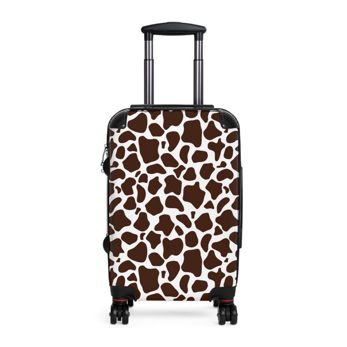 Cow Print Suitcase - A stylish luggage featuring a chic cow print design, perfect for travelers who want to add a touch of luxury to their journeys.