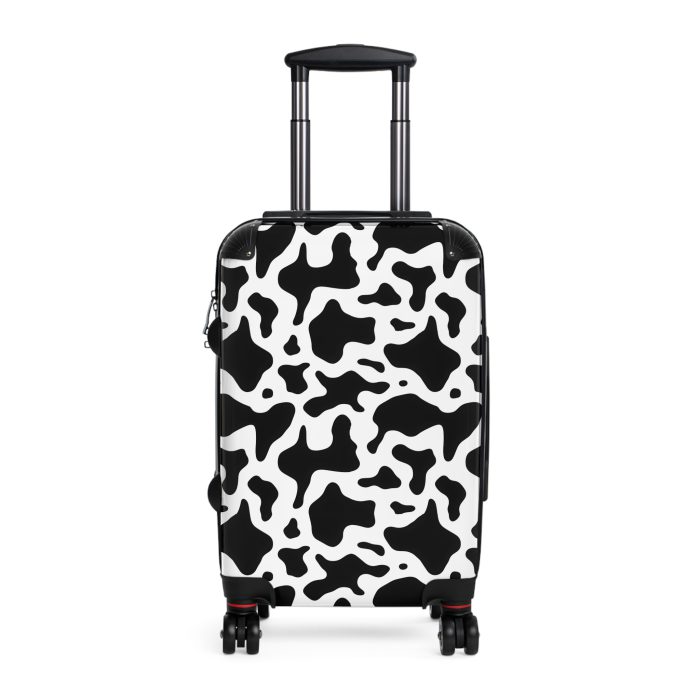 Cow Print Suitcase - A stylish luggage featuring a chic cow print design, perfect for travelers who want to add a touch of luxury to their journeys.