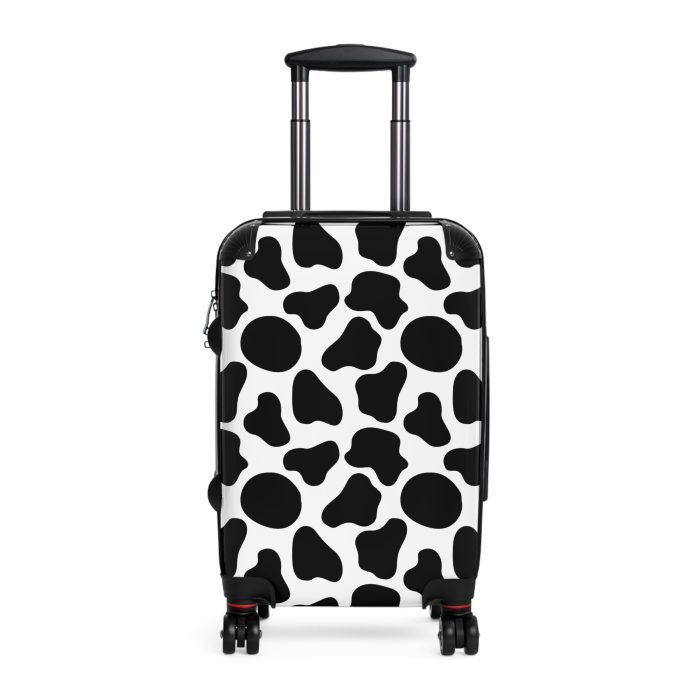 Cow Print Suitcase - A stylish luggage featuring a chic cow print design, perfect for travelers who want to add a touch of luxury to their journeys.