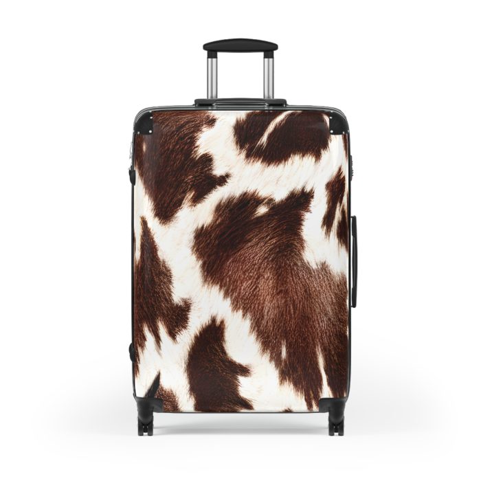 Cowhide Suitcase - A stylish luggage featuring a chic cowhide design, perfect for travelers who want to add a touch of luxury to their journeys