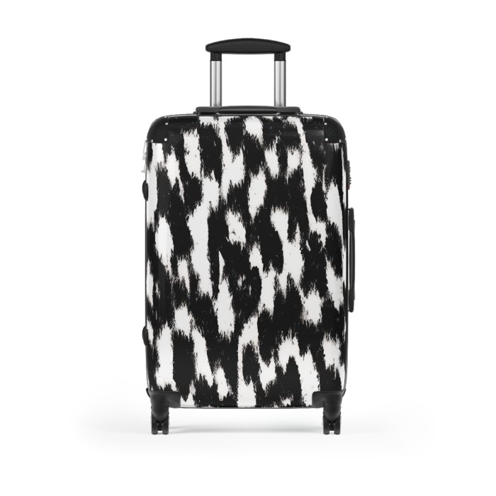 Cowhide Suitcase - A stylish luggage featuring a chic cowhide design, perfect for travelers who want to add a touch of luxury to their journeys