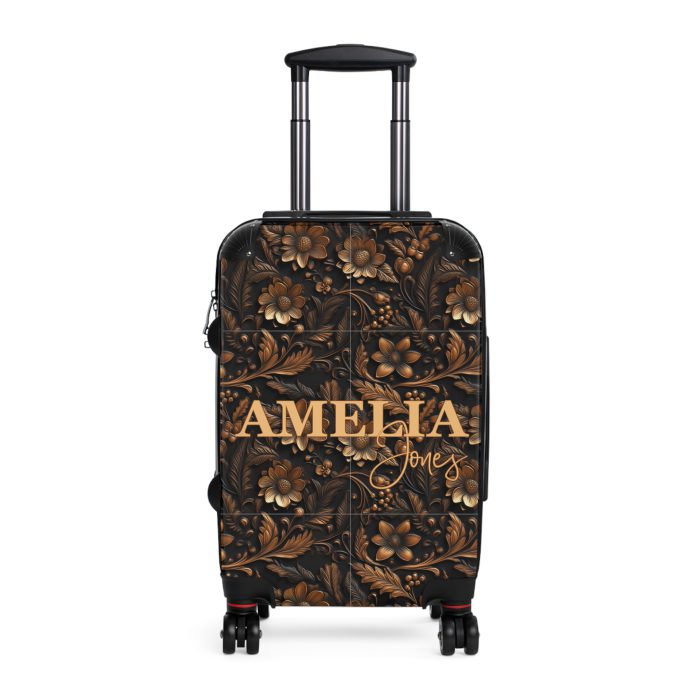 Custom Western Floral Suitcase - Personalized travel companion featuring a bespoke western floral design for a touch of individuality.