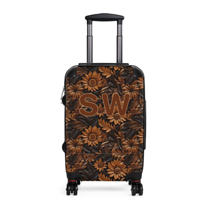 Custom Western Floral Suitcase - Personalized travel companion featuring a bespoke western floral design for a touch of individuality.