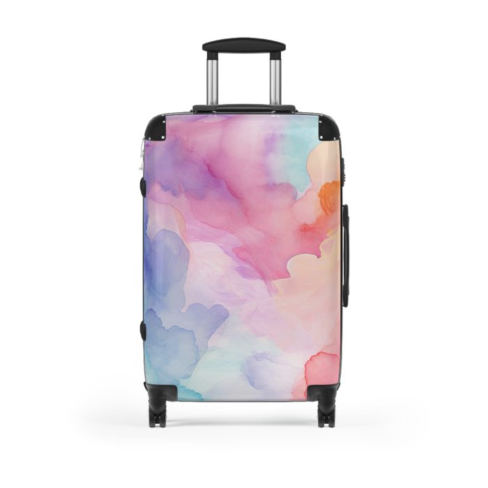 Pastel Watercolor Suitcase - A customized travel essential adorned with soothing pastel hues, adding a touch of serenity to your voyages.