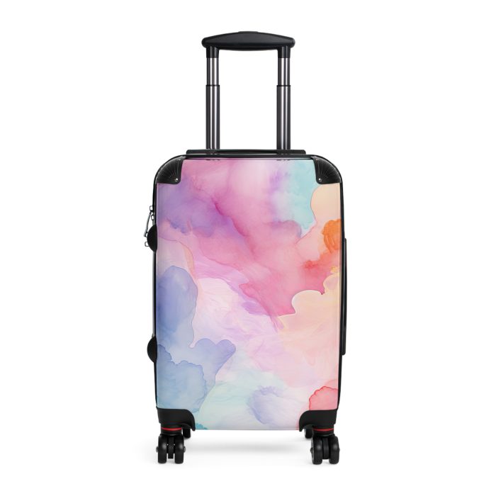 Pastel Watercolor Suitcase - A customized travel essential adorned with soothing pastel hues, adding a touch of serenity to your voyages.