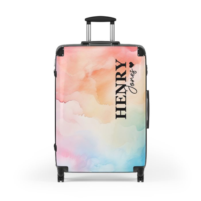 Pastel Watercolor Custom Suitcase - Tailored for you, adorned with pastel watercolors, a one-of-a-kind travel companion.