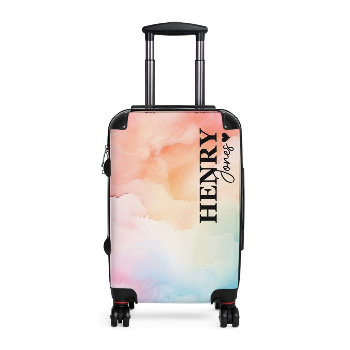 Pastel Watercolor Custom Suitcase - Tailored for you, adorned with pastel watercolors, a one-of-a-kind travel companion.