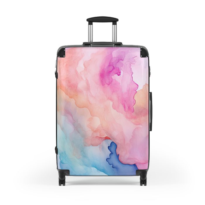 Pastel Watercolor Suitcase - A travel essential adorned with soothing pastel hues, adding a touch of serenity to your voyages.