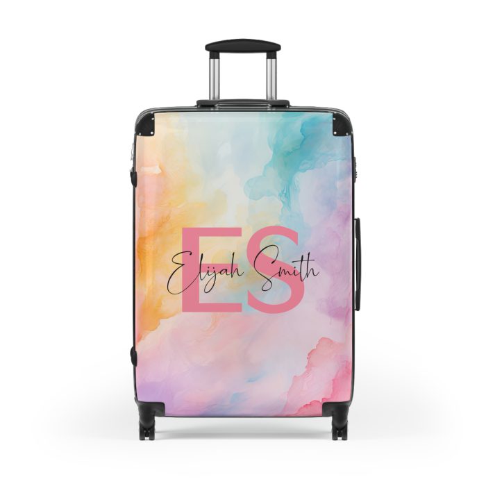 Pastel Watercolor Custom Suitcase - Tailored for you, adorned with pastel watercolors, a one-of-a-kind travel companion.