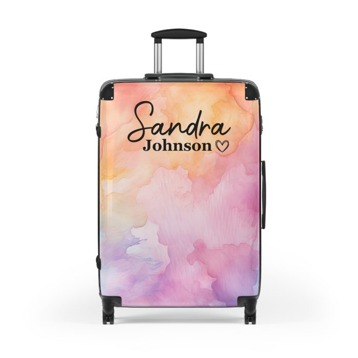 Pastel Watercolor Custom Suitcase - Tailored for you, adorned with pastel watercolors, a one-of-a-kind travel companion.