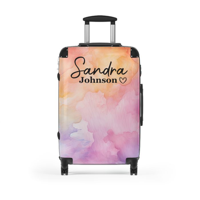 Pastel Watercolor Custom Suitcase - Tailored for you, adorned with pastel watercolors, a one-of-a-kind travel companion.