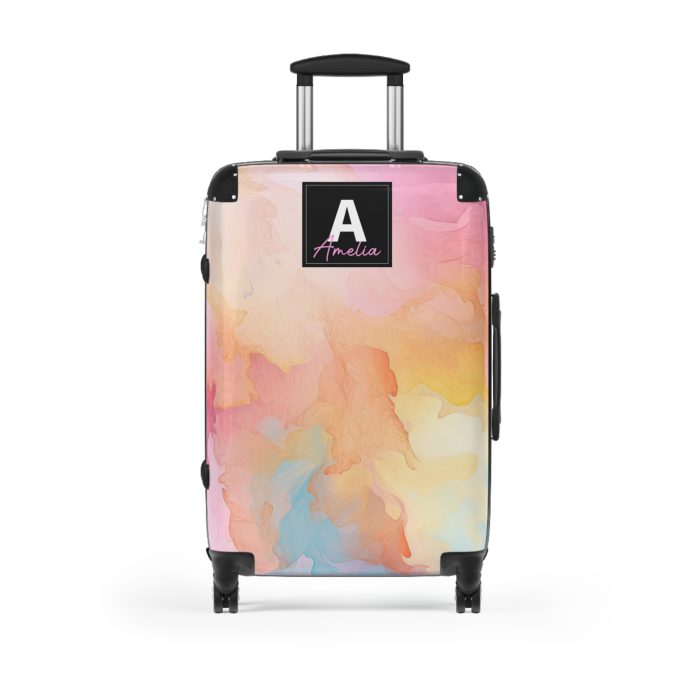 Pastel Watercolor Custom Suitcase - Tailored for you, adorned with pastel watercolors, a one-of-a-kind travel companion.